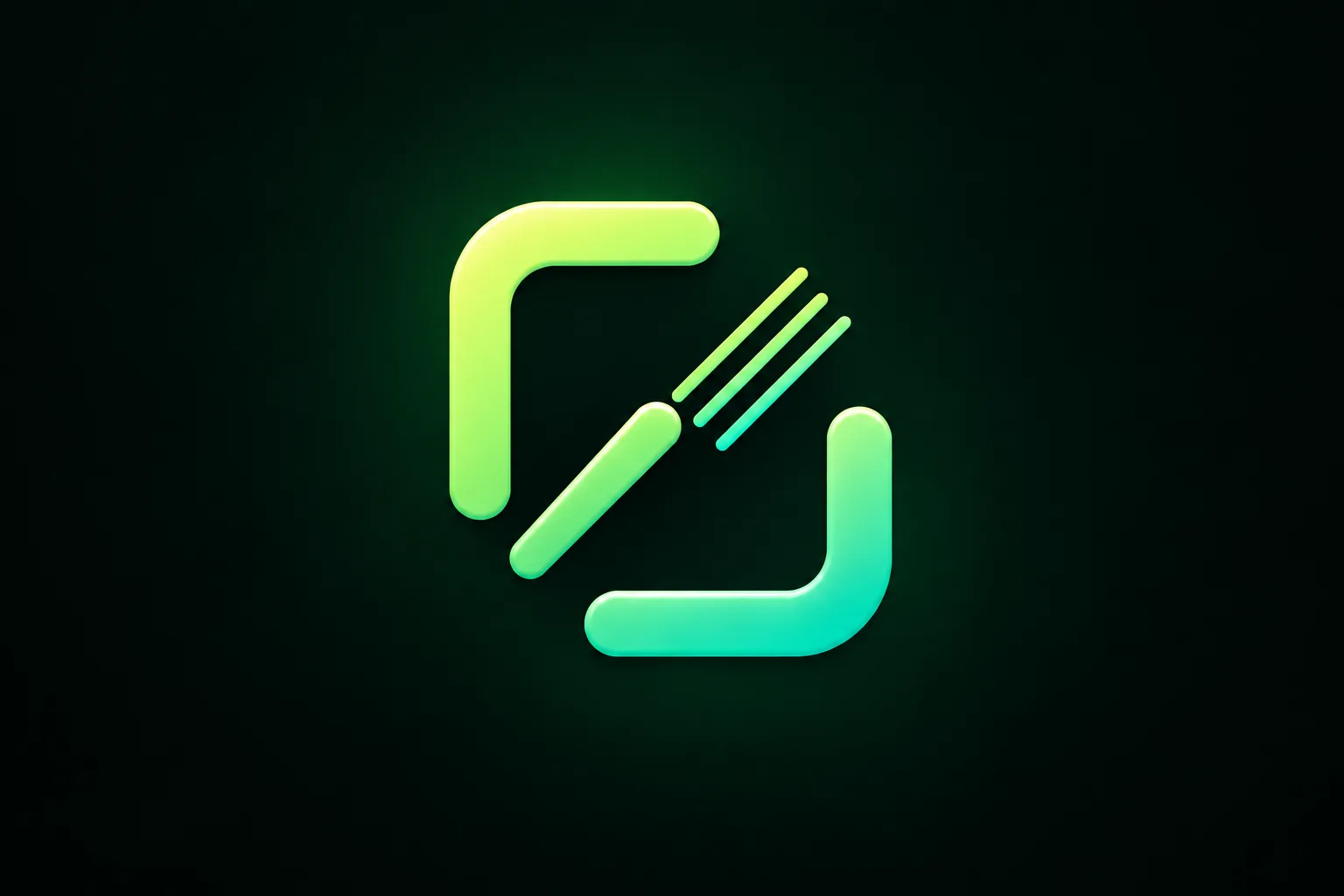 Clipsana symbol glowing green and turquoise on a dark background